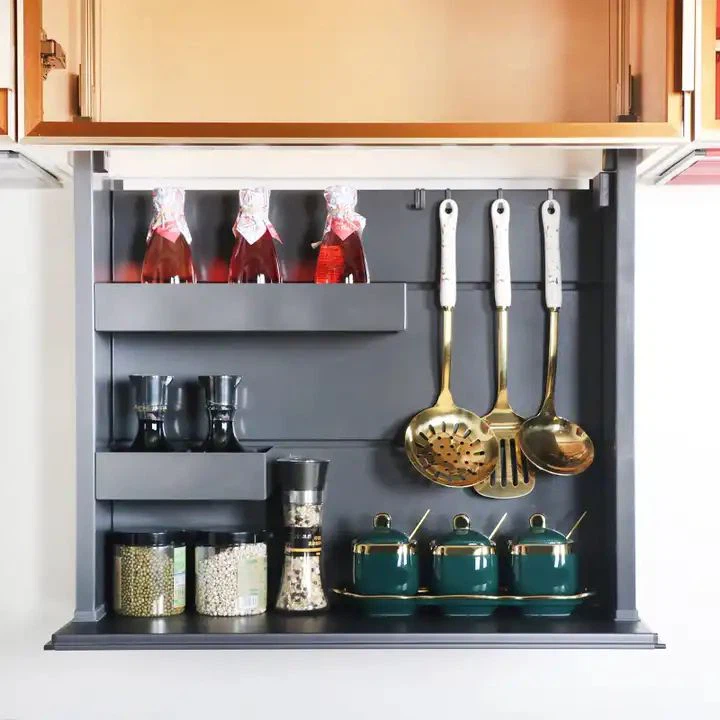 Кухня из алюминиевого сплава Автоматический шкаф Лифт Стеллаж для хранения